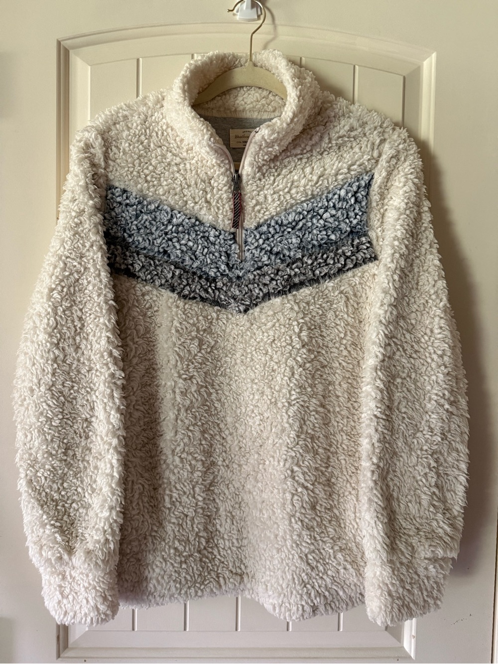 Weatherproof Cream Faux Sherpa Half-Zip Pullover